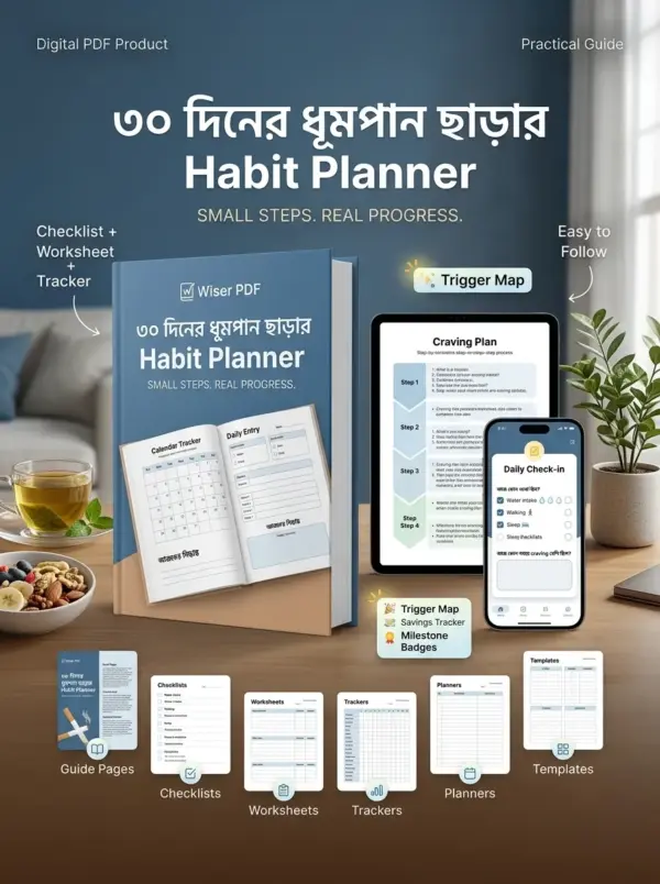 ৩০ দিনের ধূমপান ছাড়ার Habit Planner