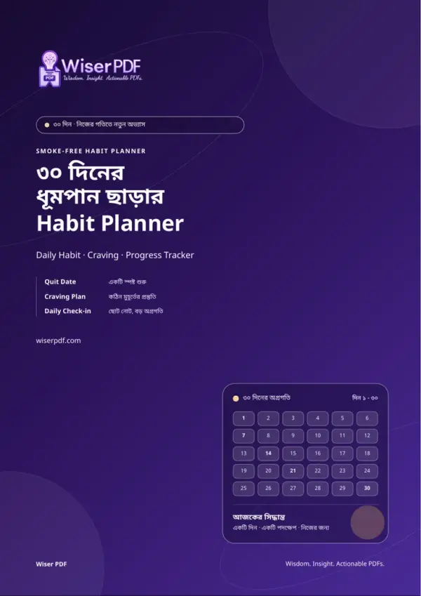 ৩০ দিনের ধূমপান ছাড়ার Habit Planner - Image 2