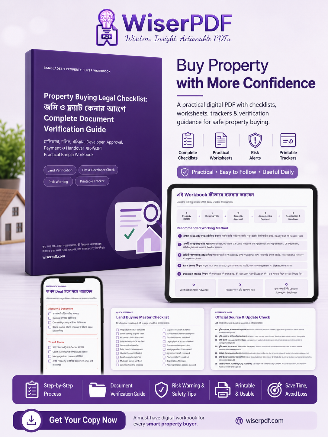 Property Buying Legal Checklist offer and call to action banner by Wiser PDF