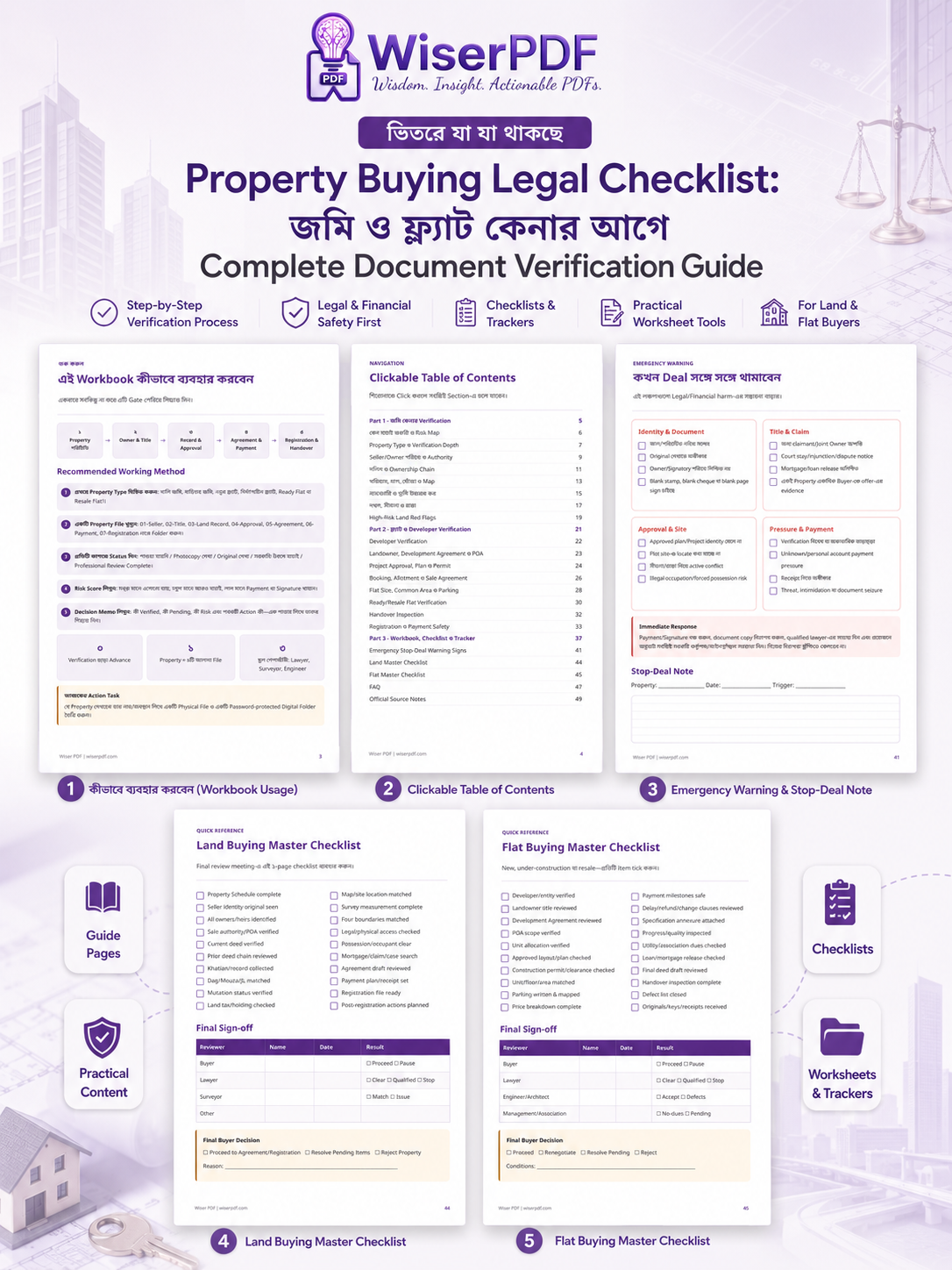 Inside page preview of Property Buying Legal Checklist by Wiser PDF
