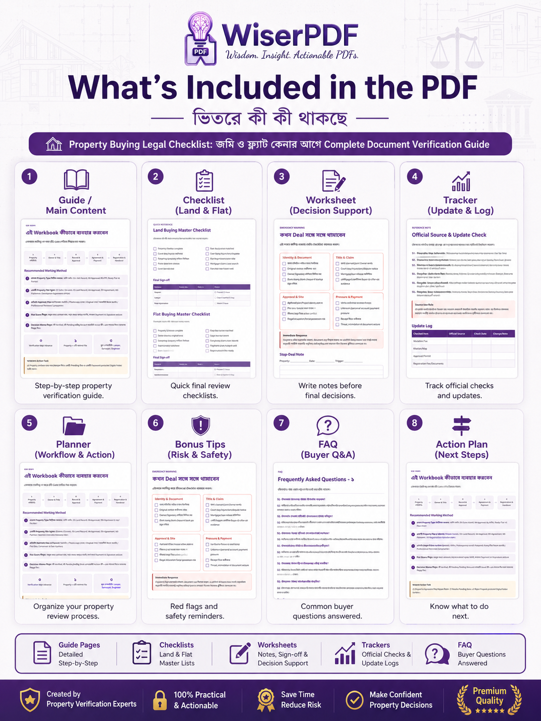 What is included in Property Buying Legal Checklist Digital PDF by Wiser PDF